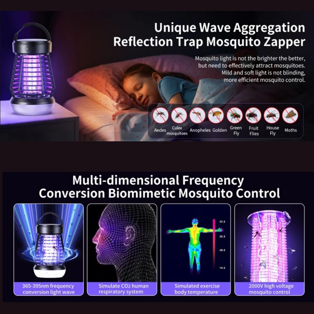 Multifunctional Camping Mosquito Lamp – Rechargeable LED with Storage Box