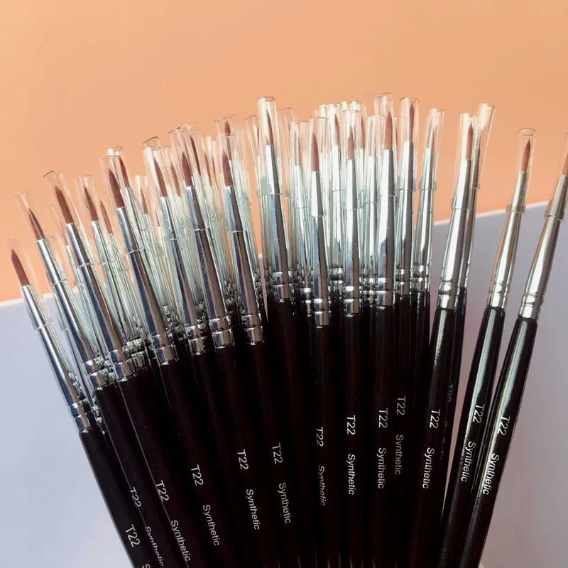 Ensemble De Pinceaux De Maquillage Synthétique LOYBJ 10/20/50/100pcs T22 Pinceau Eyeliner Larme Rainure Correcteur Fine Eye-Liner Cosmétique Brosse