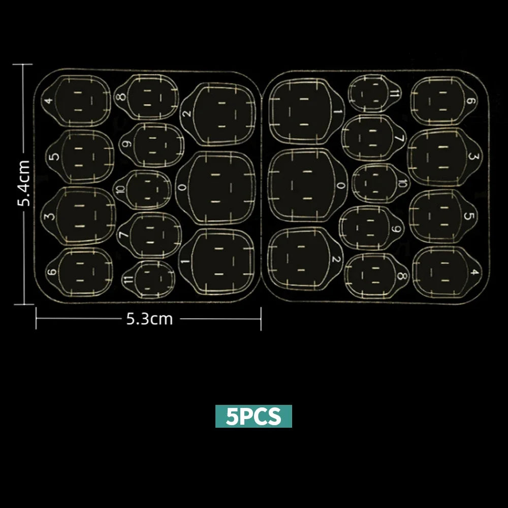 Ruban Adhésif Double Face pour Faux Ongles 5 Feuilles (24 pcs/chacune)