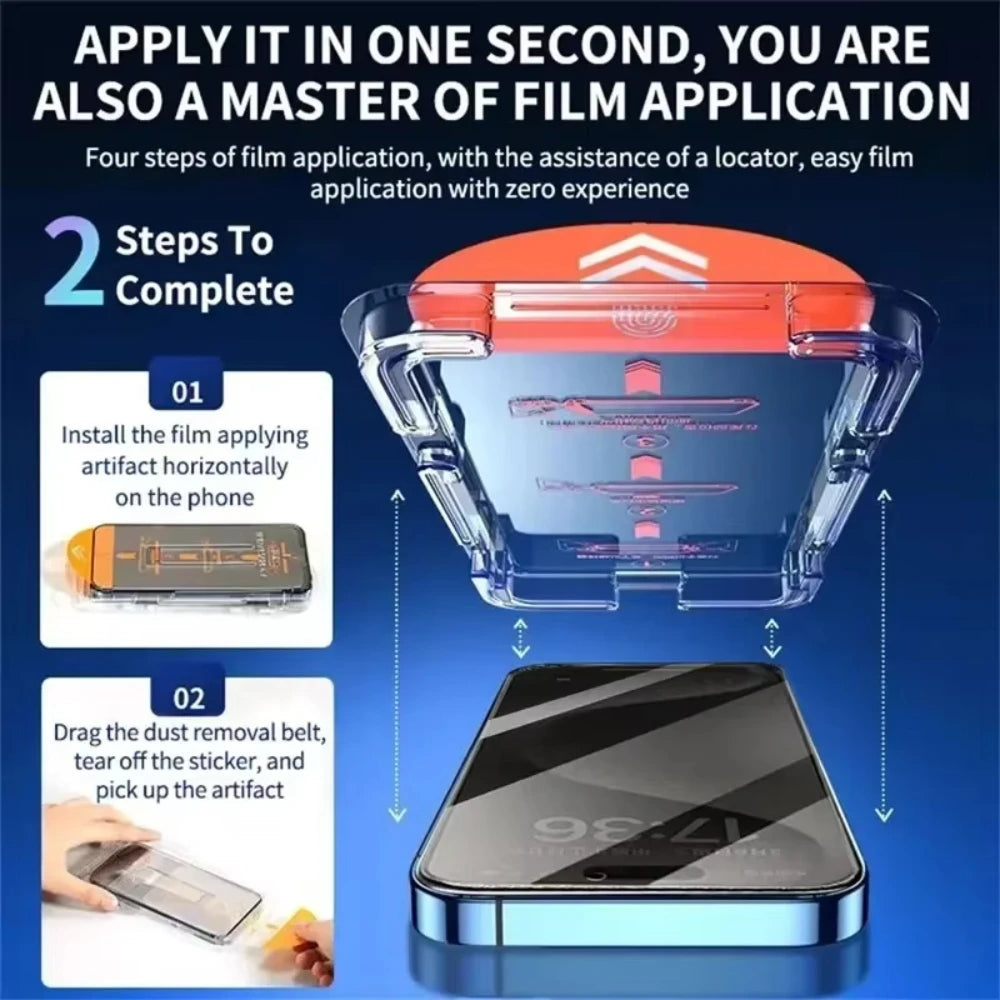 Film de verre trempé de confidentialité anti-espion pour iPhone – installation facile