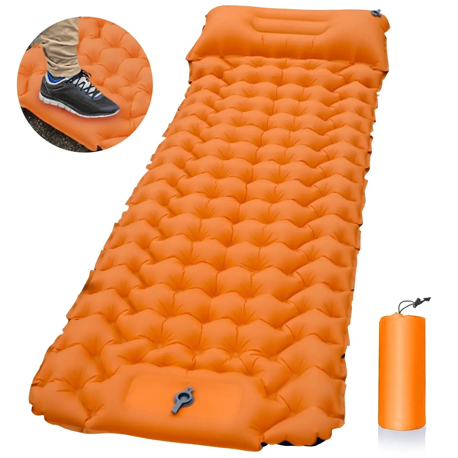 Matelas Gonflable Ultraléger avec Oreillers pour Camping, Matelas gonflable Polymères de Voyage, Coussin d'Air, Randonnée, Trekking