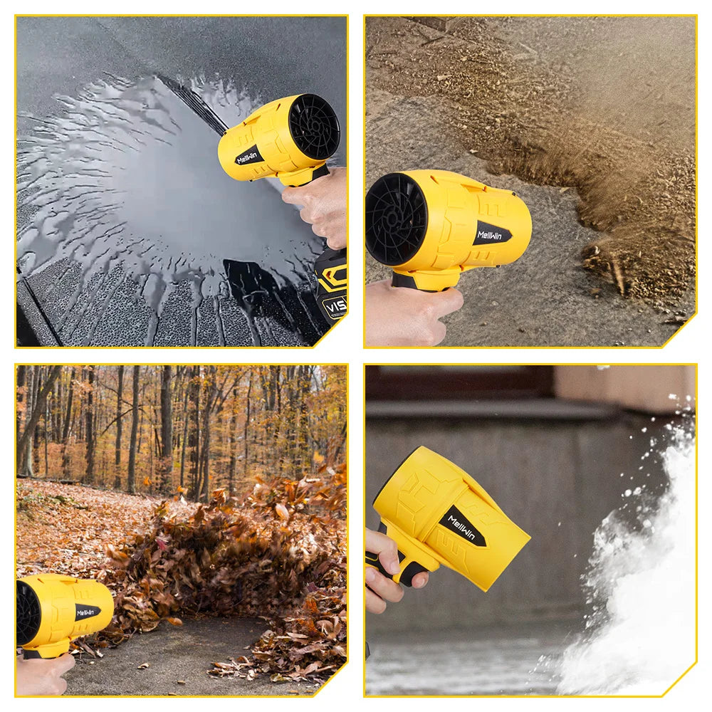 Souffleur électrique sans fil MELLWIN – 350 m/s, moteur sans balais, portable pour voiture et maison, compatible Makita 18 V