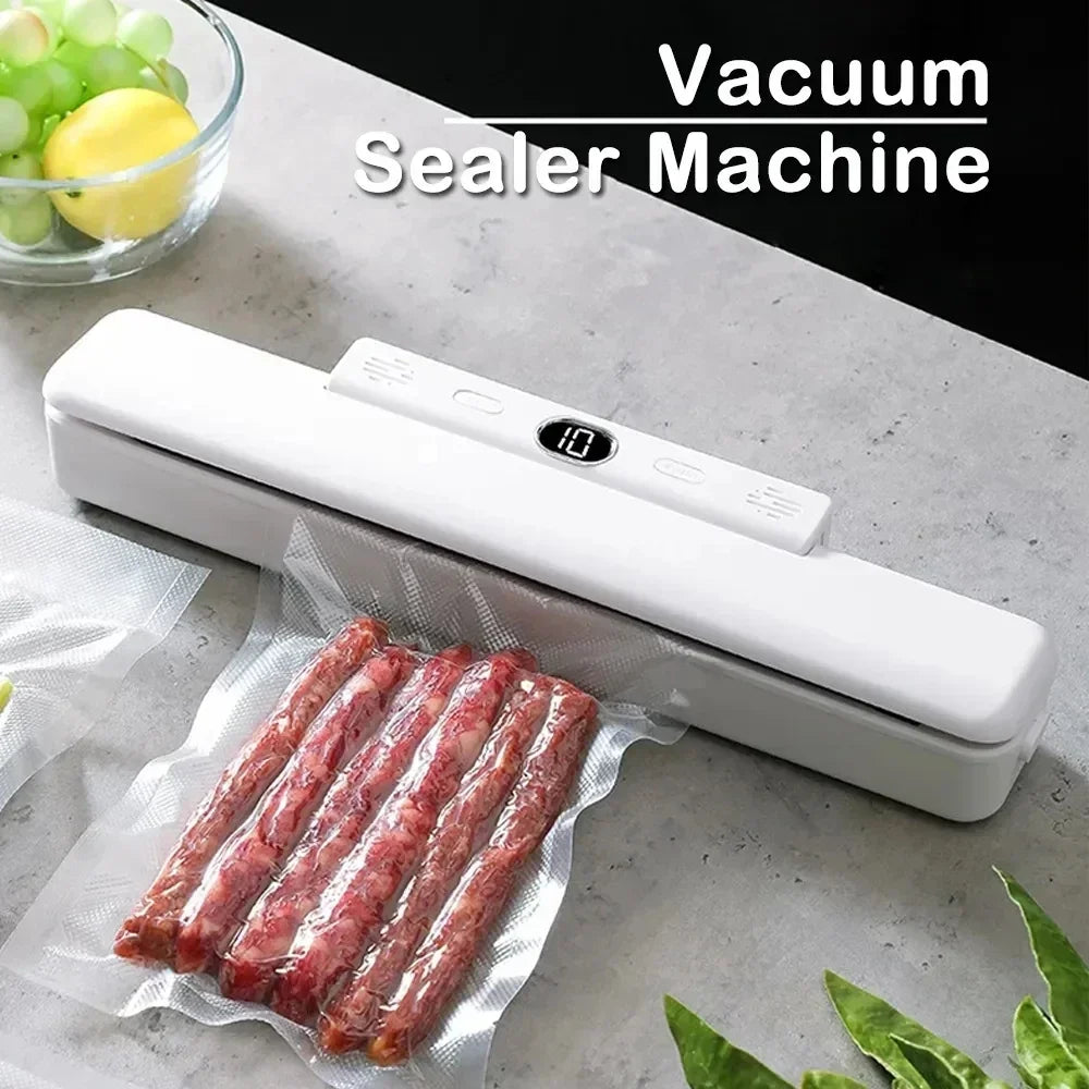 Automatic Vacuum Sealer Machine for Food Storage with 10 Free Food Storage Bags 240V/110V Sealing Machine for Vacuum Pac