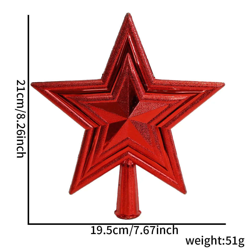 Décorations de Noël couronne étoile à cinq branches, décoration de dessus d'arbre de Noël