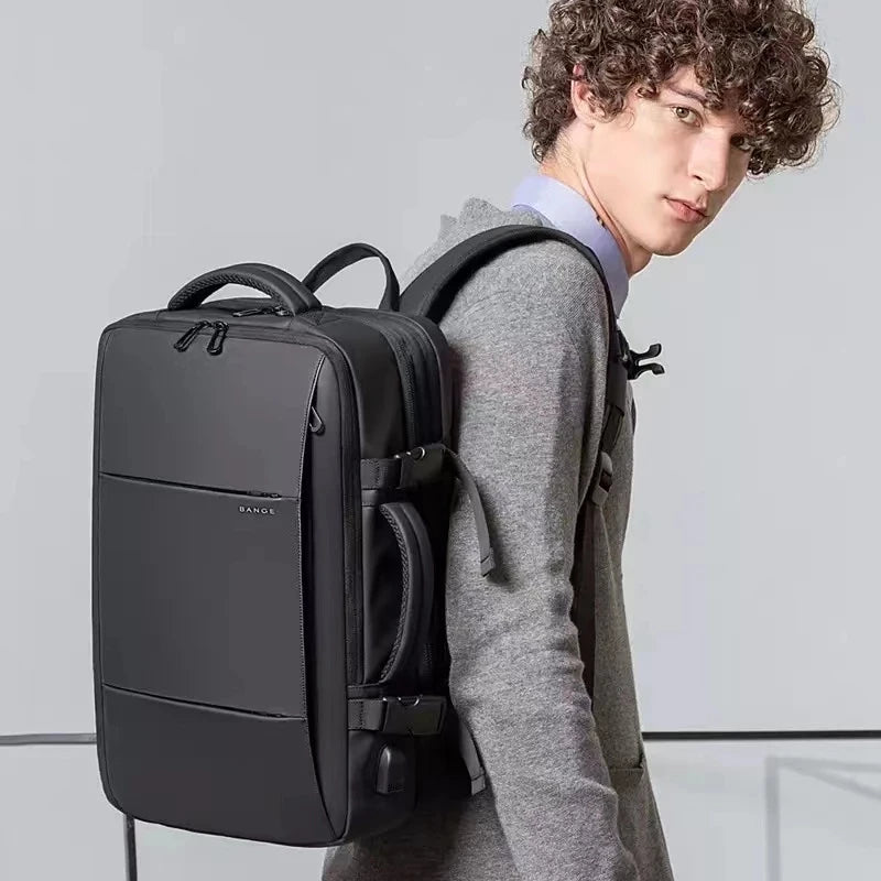 Men's Travel Backpack Business School Expandable USB Large Capacity 17.3 inch Laptop Waterproof Fashion Backpack