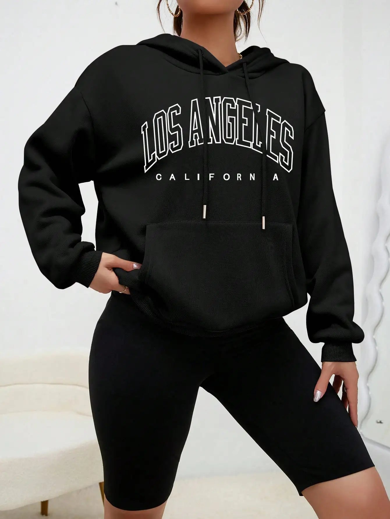 Sweats à capuche Style américain sweat à capuche décontracté Hip Hop Los Angeles Art lettre conception femmes