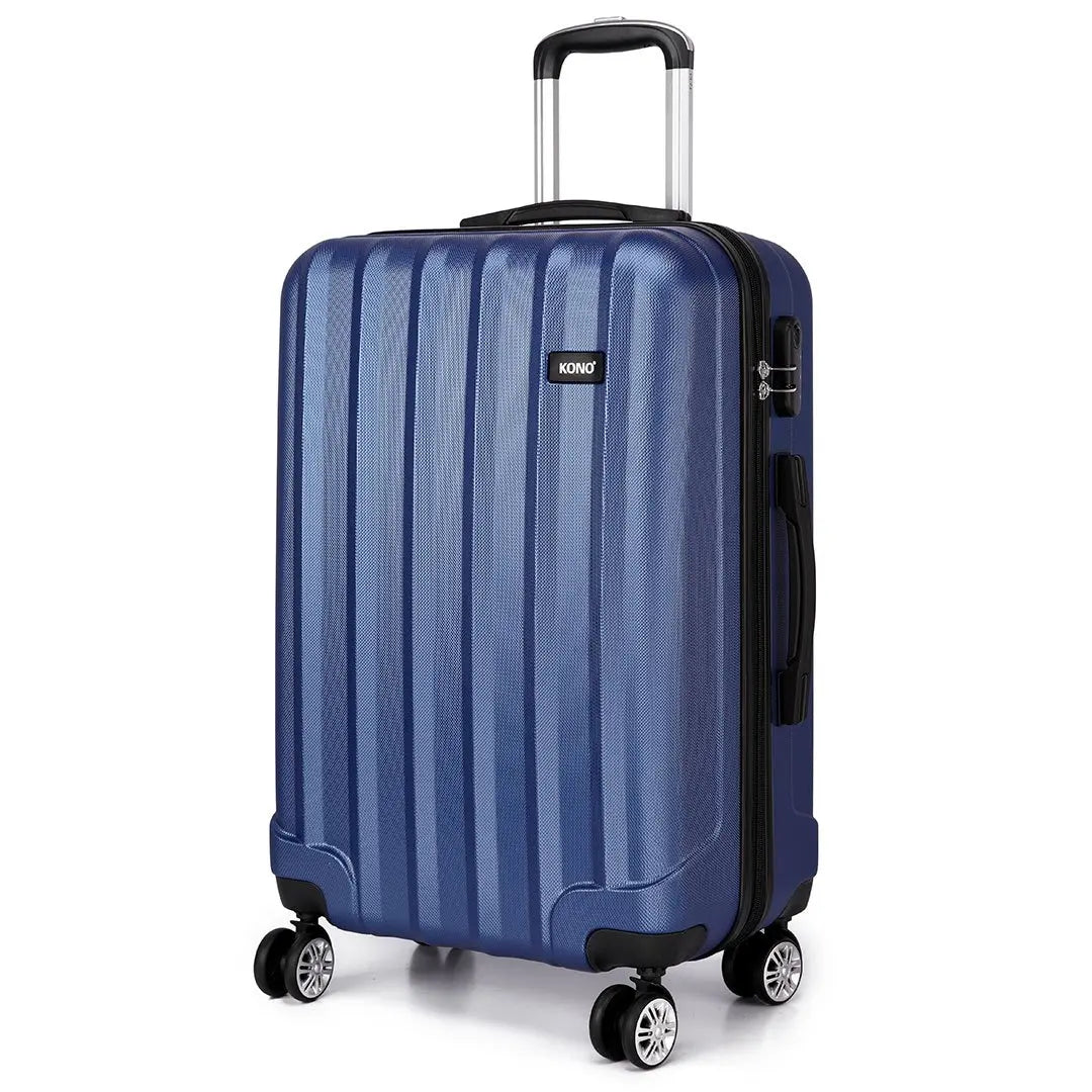 Valise rigide à roulettes en ABS léger avec serrure à combinaison KONO – bagage à main et set 3 tailles