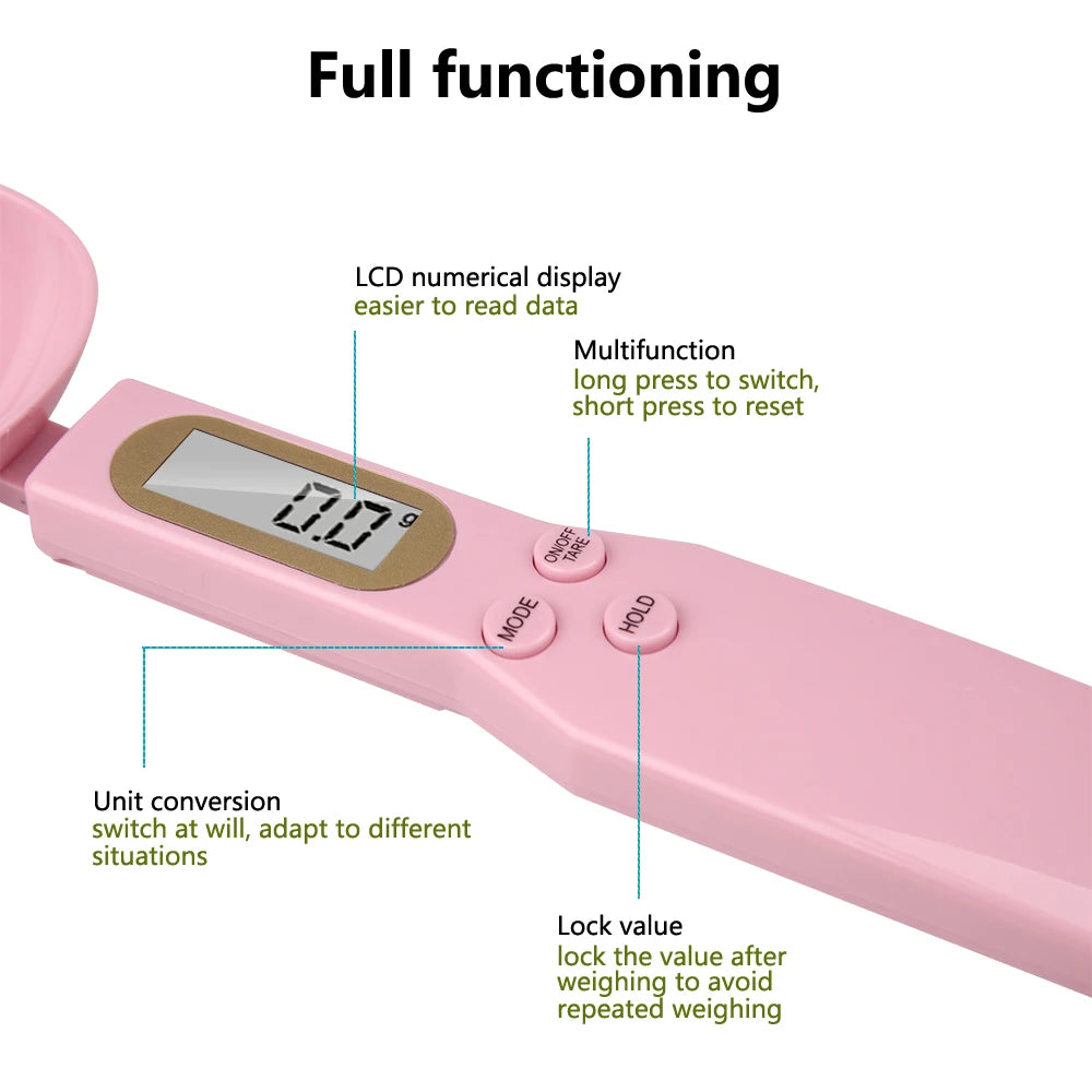 Cuillère de mesure numérique LCD, balance de cuisine électronique, cuillère de poids alimentaire, accessoires de cuisson de gâteaux, 0.1g-500g