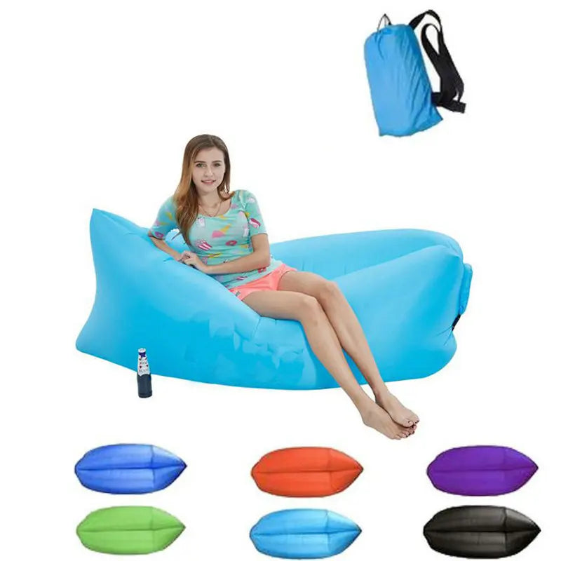 Inflatable Sofa Cushion for Camping Air Tent Bed Sleeping Bag Lazy Beach Mattress Folding Lounger Garden Outdoor Furniture