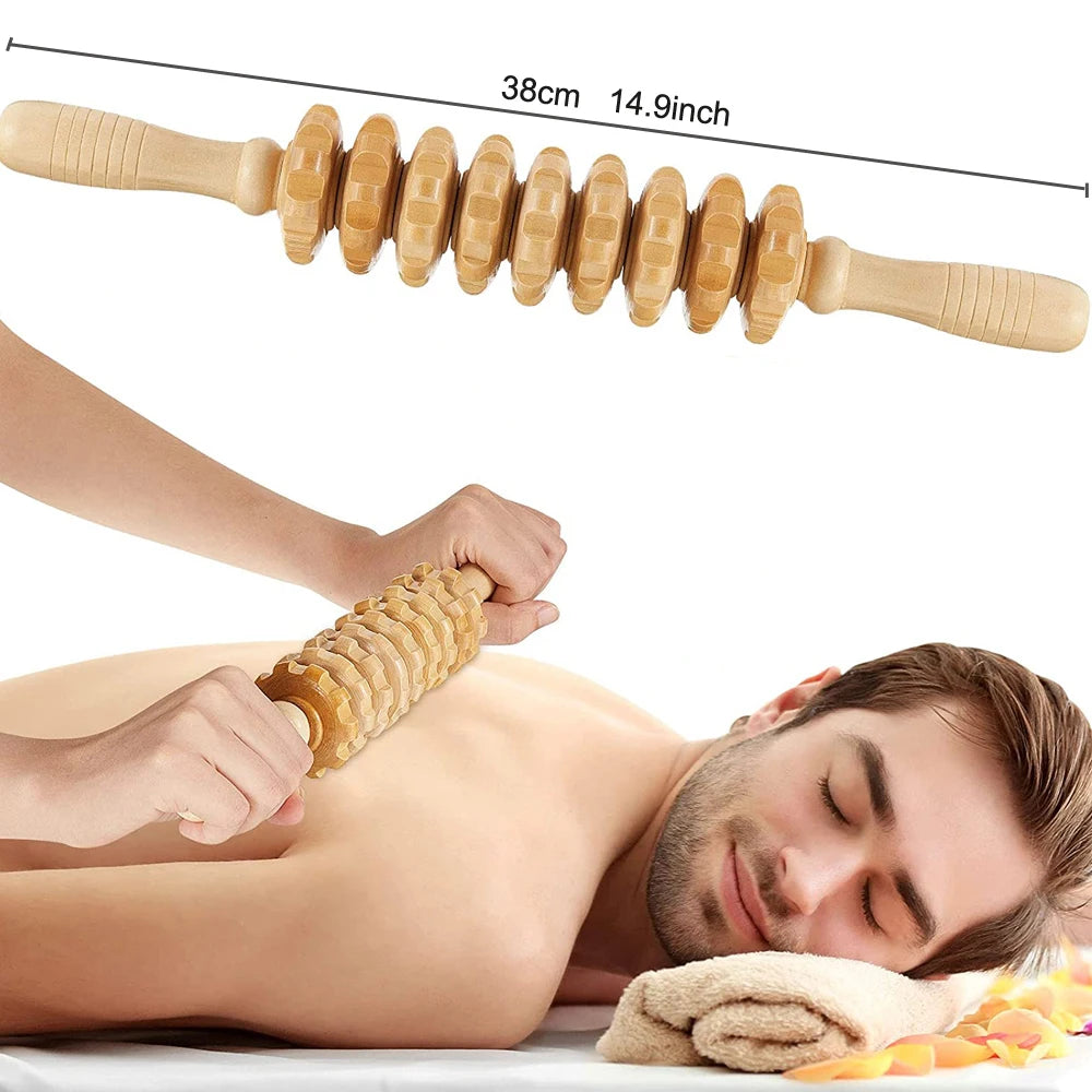 Wooden Therapeutic Massage Tools, Lymphatic Proximity Massager for Body Protrusion, Anti-Cellulite Body Sculpting Tools, 1pc, 2pcs, 3pcs, 4pcs