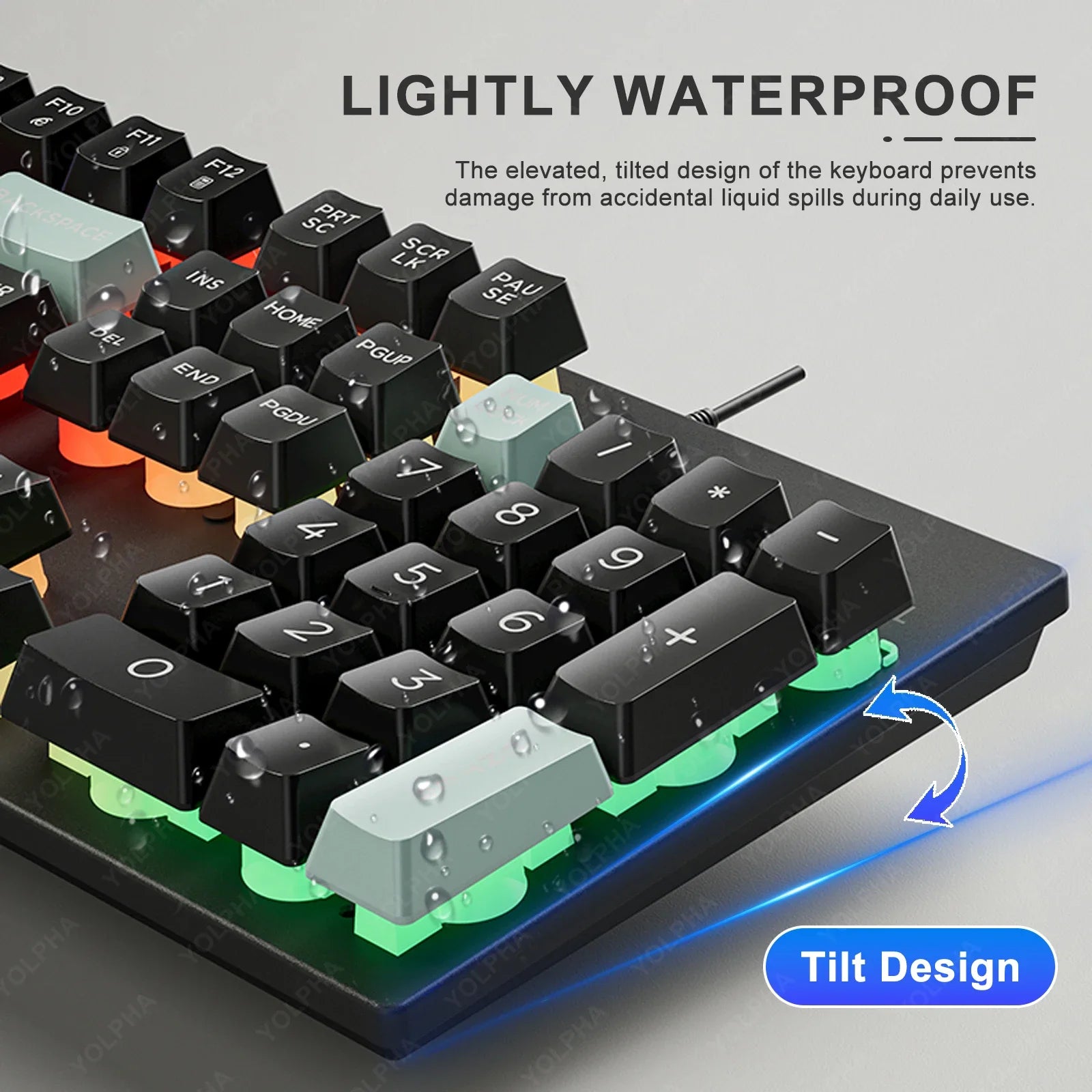 Retro4.2 Ergonomic Wired Keyboard Practical 104 Predict Keyboard for Business Office Gaming Suspended Keys Gaming Equipment 7 Documents