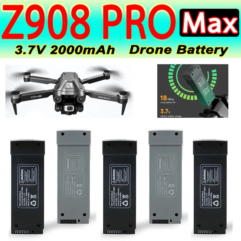 Batterie originale de Drone Z908 pour avion Z908 PROMAX RC 3.7V 2000MAh batterie grise/noire pour pièces d'accessoires de Drone Z908Pro
