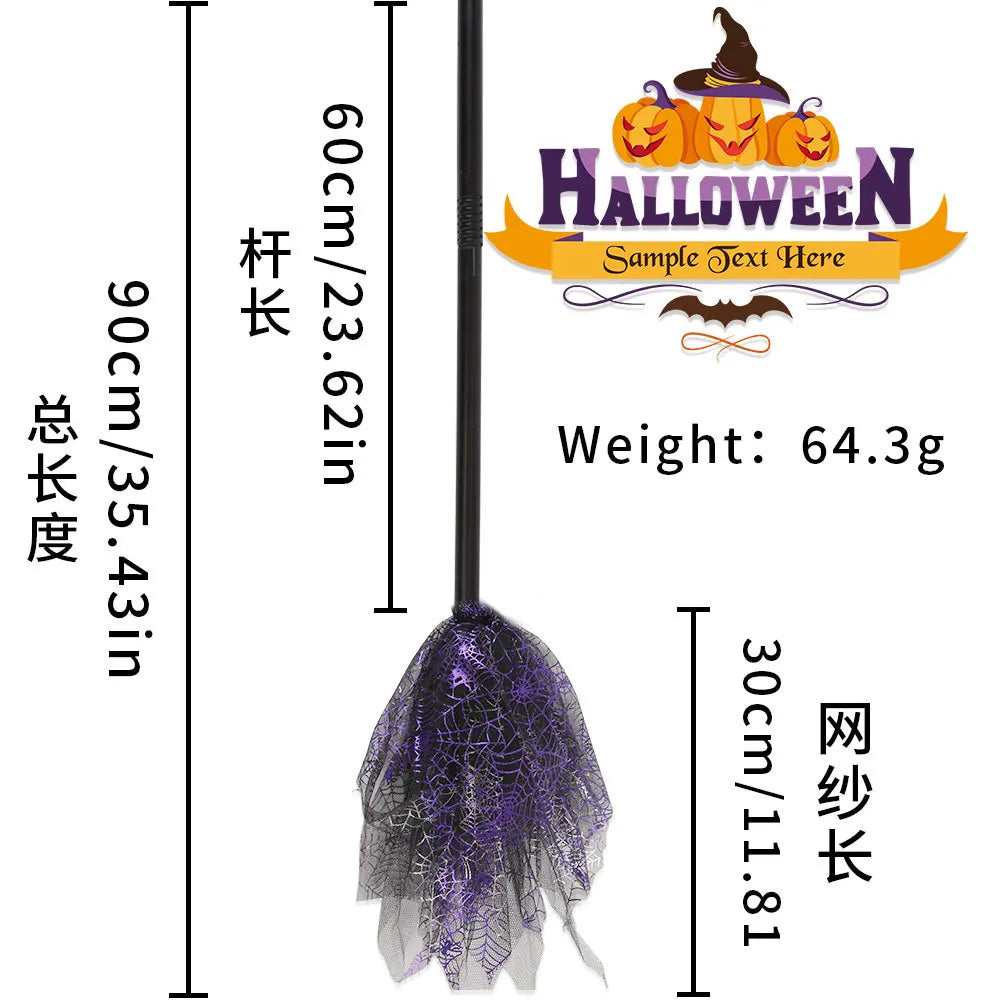 Décoration Balai de Sorcière pour Enfants – Accessoire Halloween, Photo