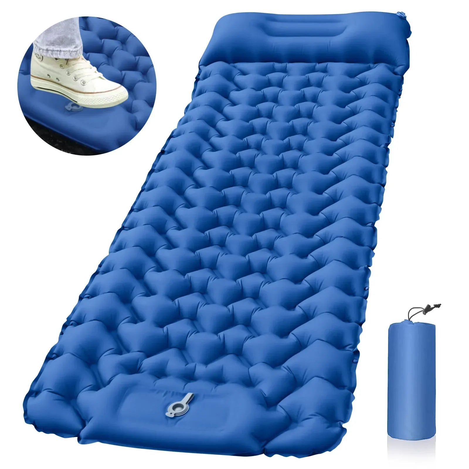 Matelas Gonflable Ultraléger avec Oreillers pour Camping, Matelas gonflable Polymères de Voyage, Coussin d'Air, Randonnée, Trekking