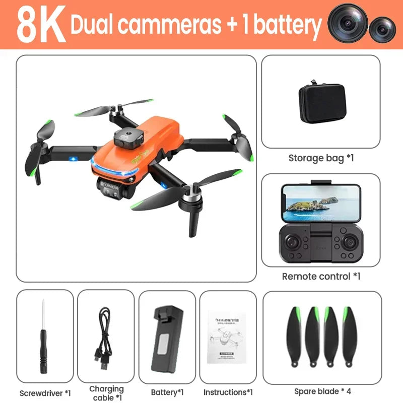 Drone Professionnel Xiaomi S118 pour Touristes, Caméra 8K, Évitement d'Obstacles, Quadricoptère RC Pliable, Moteur Sans Balais, Contrôleur de Vitesse Électronique (ESC)