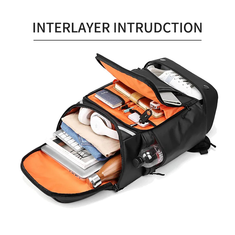 Sac à dos SUSHIMU – Double épaule pour hommes, randonnée et voyage, compartiment ordinateur portable