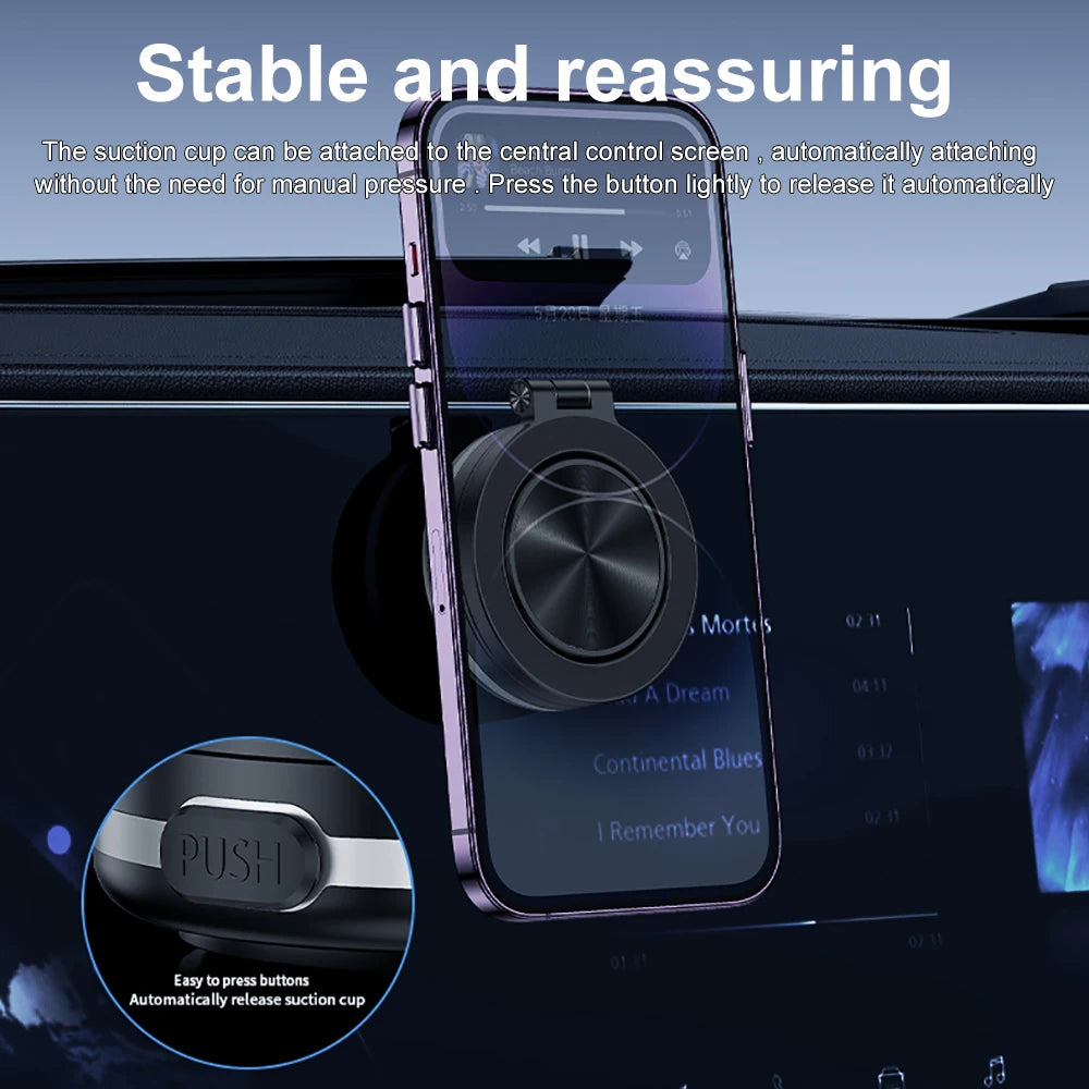 Support de téléphone magnétique de voiture rotatif à 360 °, support stable, absorption sous vide intelligente, support de pare-brise