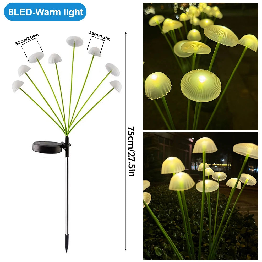 LED Solar-Qualle / Pilz-Fee – Wasserdichte RGB-Gartenleuchte