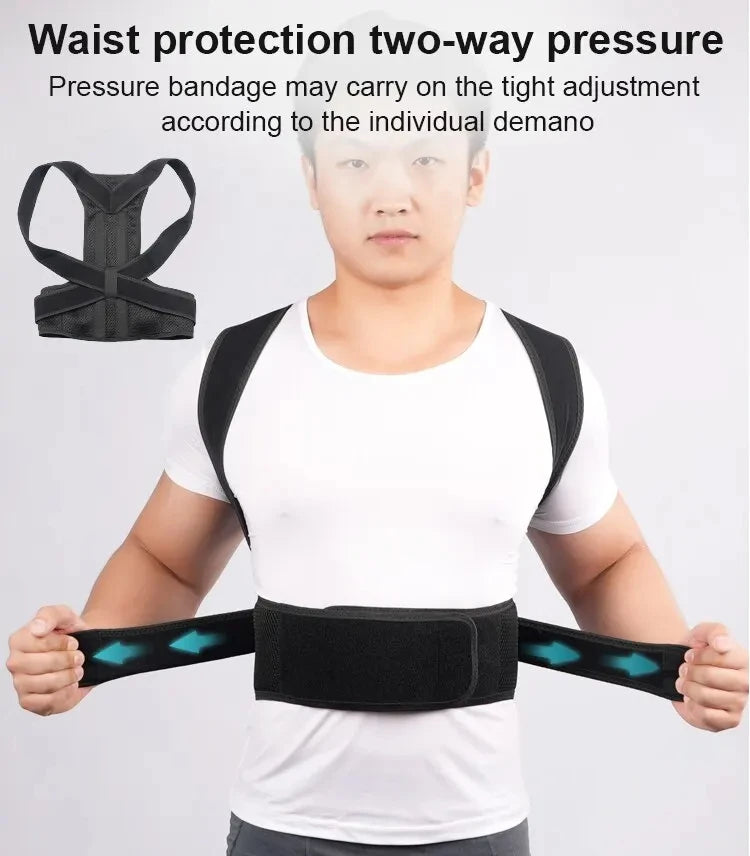 Posture Back Brace for Improved Spine, Launched Support, Belt, Upper and Lower Back 