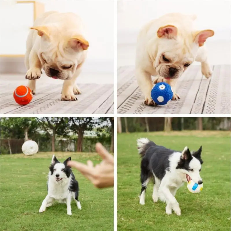 Natural Latex Dog Soccer Ball, Interactive Chew Toy, Soft and Bouncy, Durable, for Small, Medium and Large Dogs 