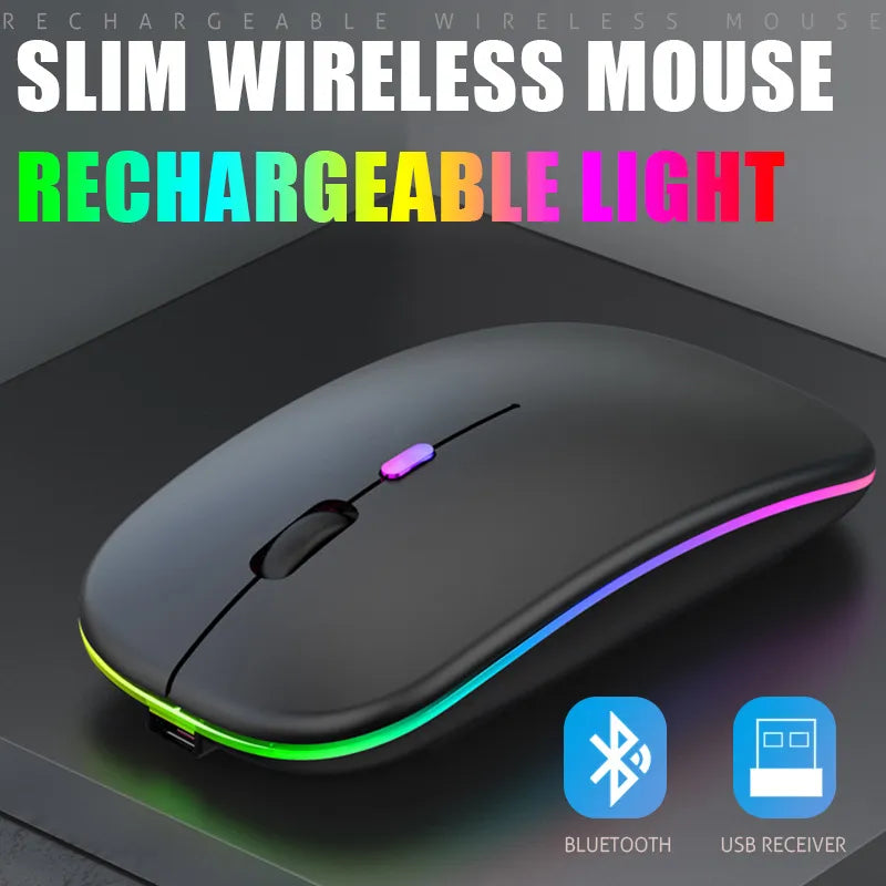 Bluetooth 5.0 Wireless Gaming Mouse, USB Aste, RGB, BTstimulation, Laptop, PC Computer, Macbook, 2.4GHz, 1600 ug I