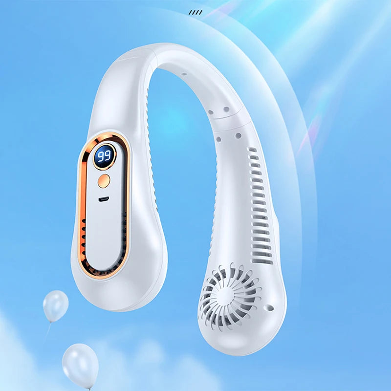 Ventilateur de cou portable sans pales Xiaomi, USB rechargeable, silencieux, affichage LED, mini refroidisseur d'air