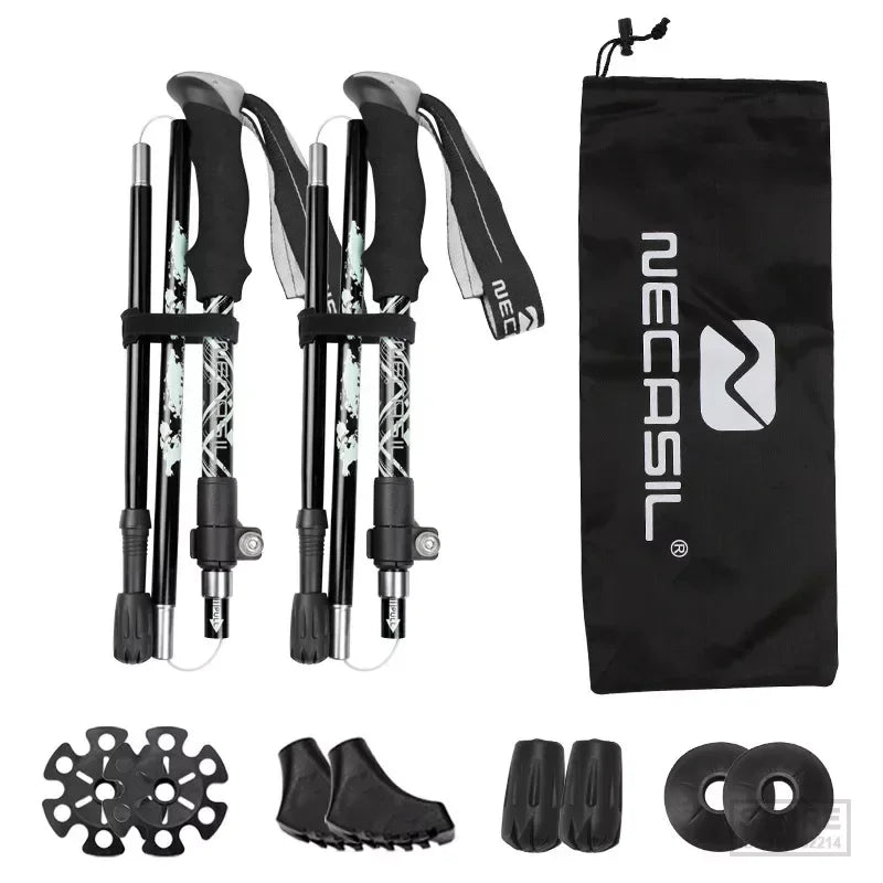 Set of 2 folding hiking poles, hiking poles, Nordic walking poles