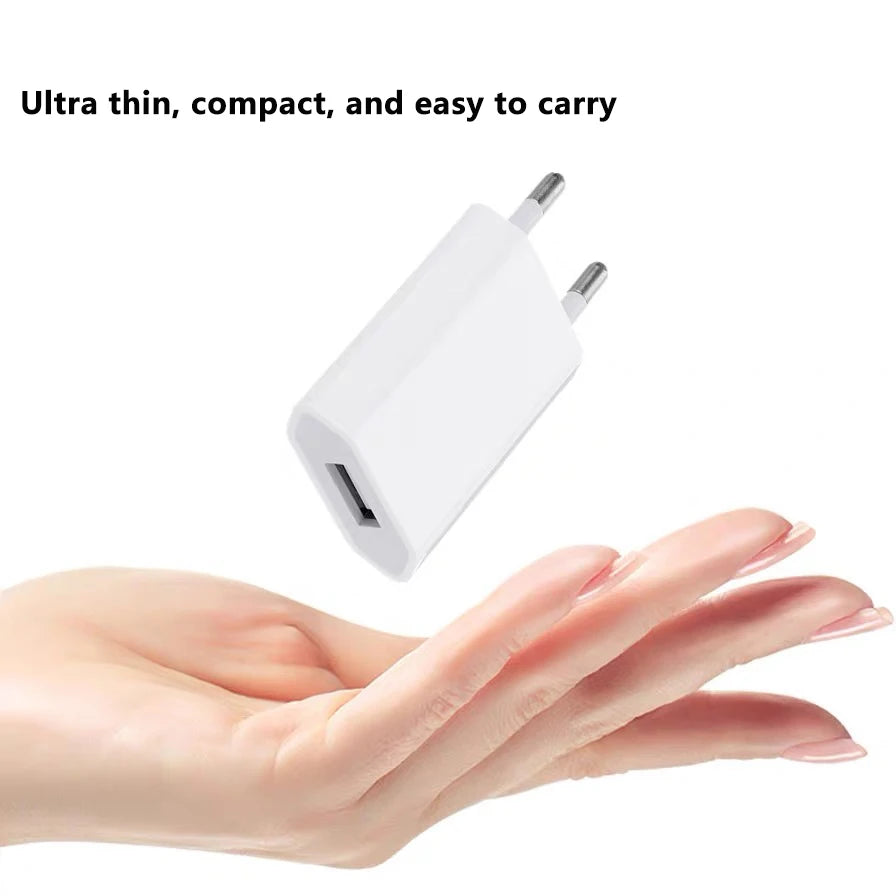 Chargeur Mural USB 5V l'autorisation EU AC pour iPhone 6, 7, 8 Plus, X, XR, 11, 12, 13, 14, 2-5 Pièces