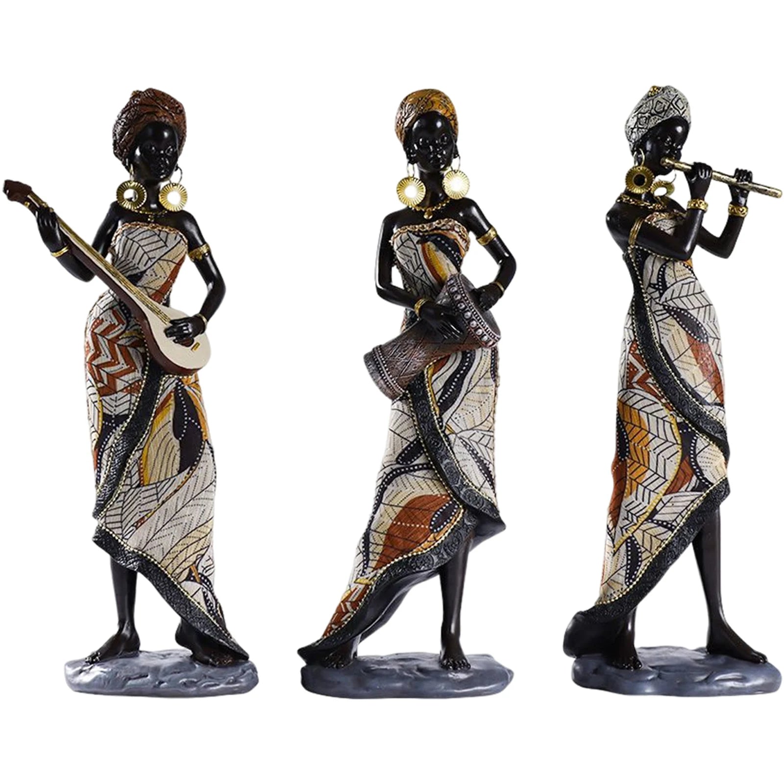 African Art Statuette for Home Decoration, Classic Style, for Living Room Interior