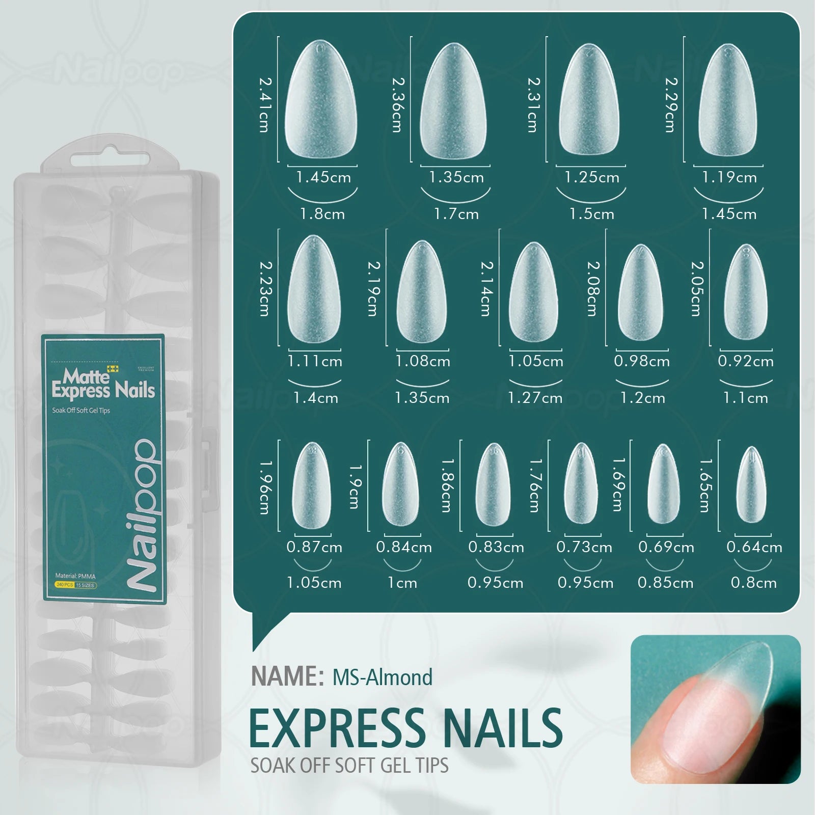 Faux ongles mats et doux, 240 pièces