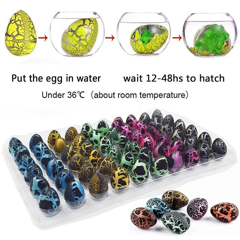 10Pcs/Set Magic Dinosaur Eggs Hatching in Water for Kids Animal Breeding Toy Gifts 