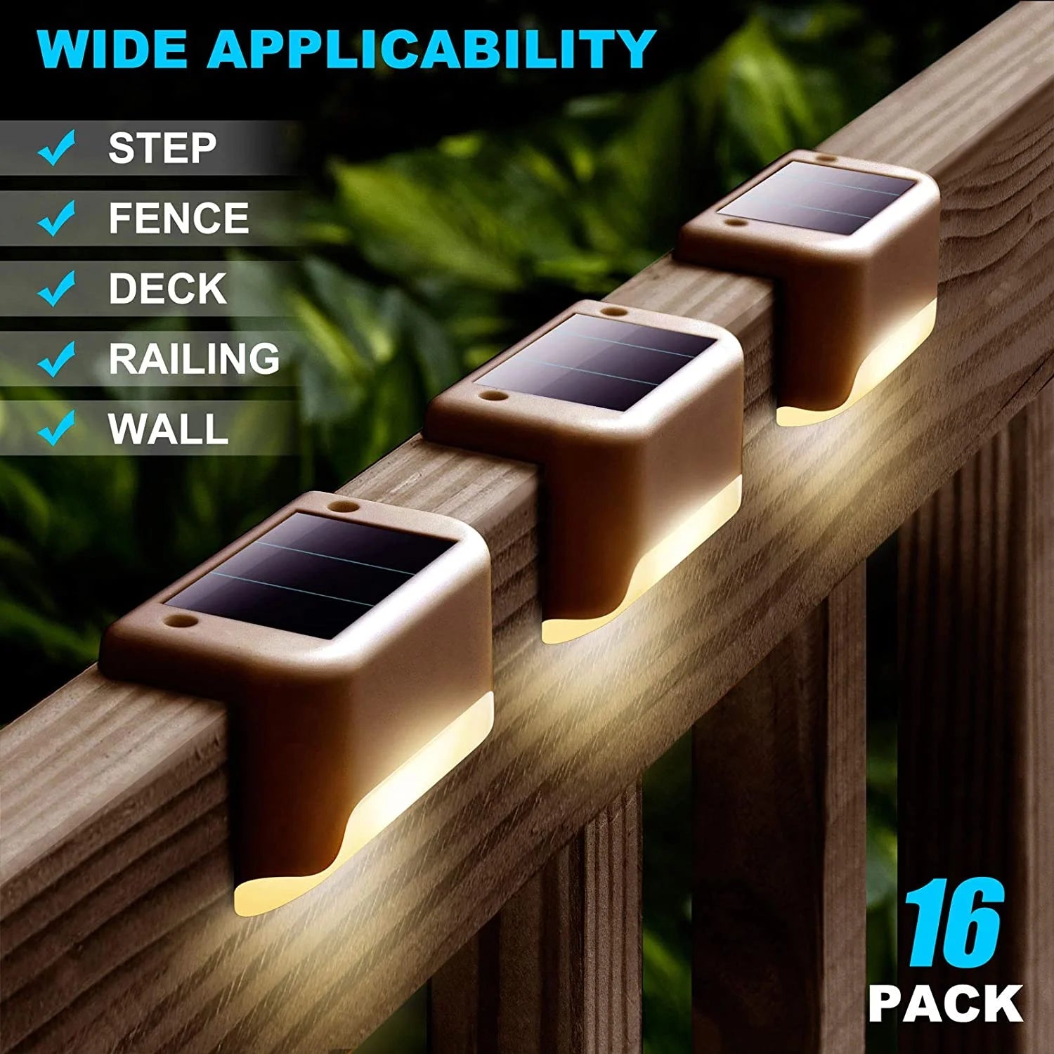 LED Solar Lights Outdoor, Waterproof, Ideal for Garden, Path, Fence, Yard or Stairs