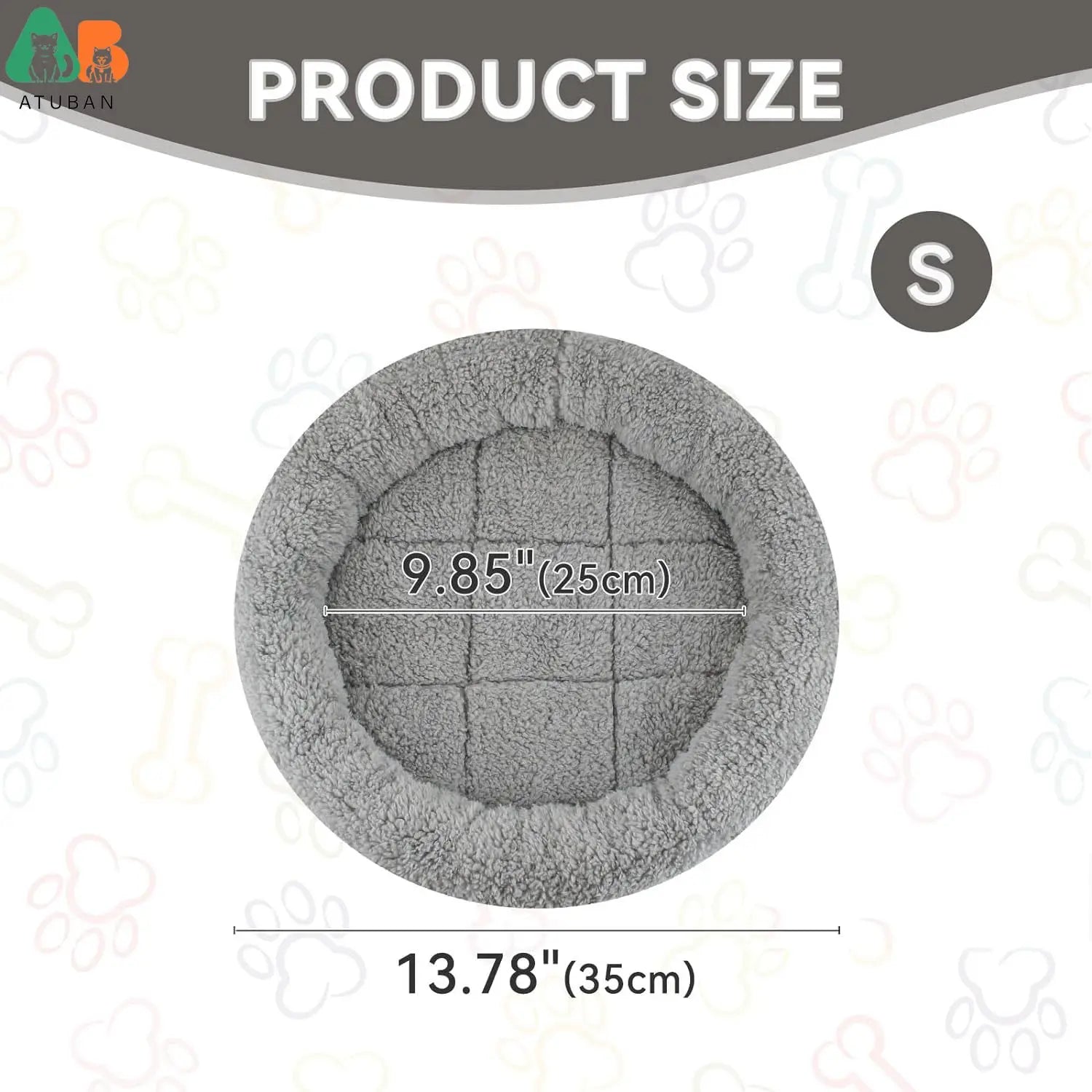 Round Cat Bed, for Curled Sleep, Basic Polymers, Washable, for Small Puppies, Rabbits