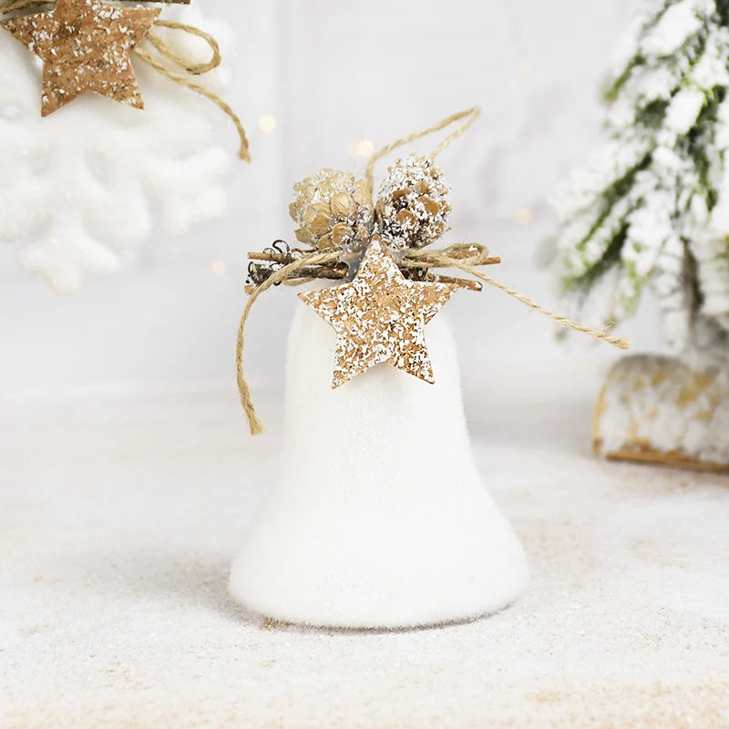 Boule de Noël blanche, flocon de neige, goutte d'eau, cloche, ornement d'arbre de Noël, décoration d'intérieur, 1,2 pièces