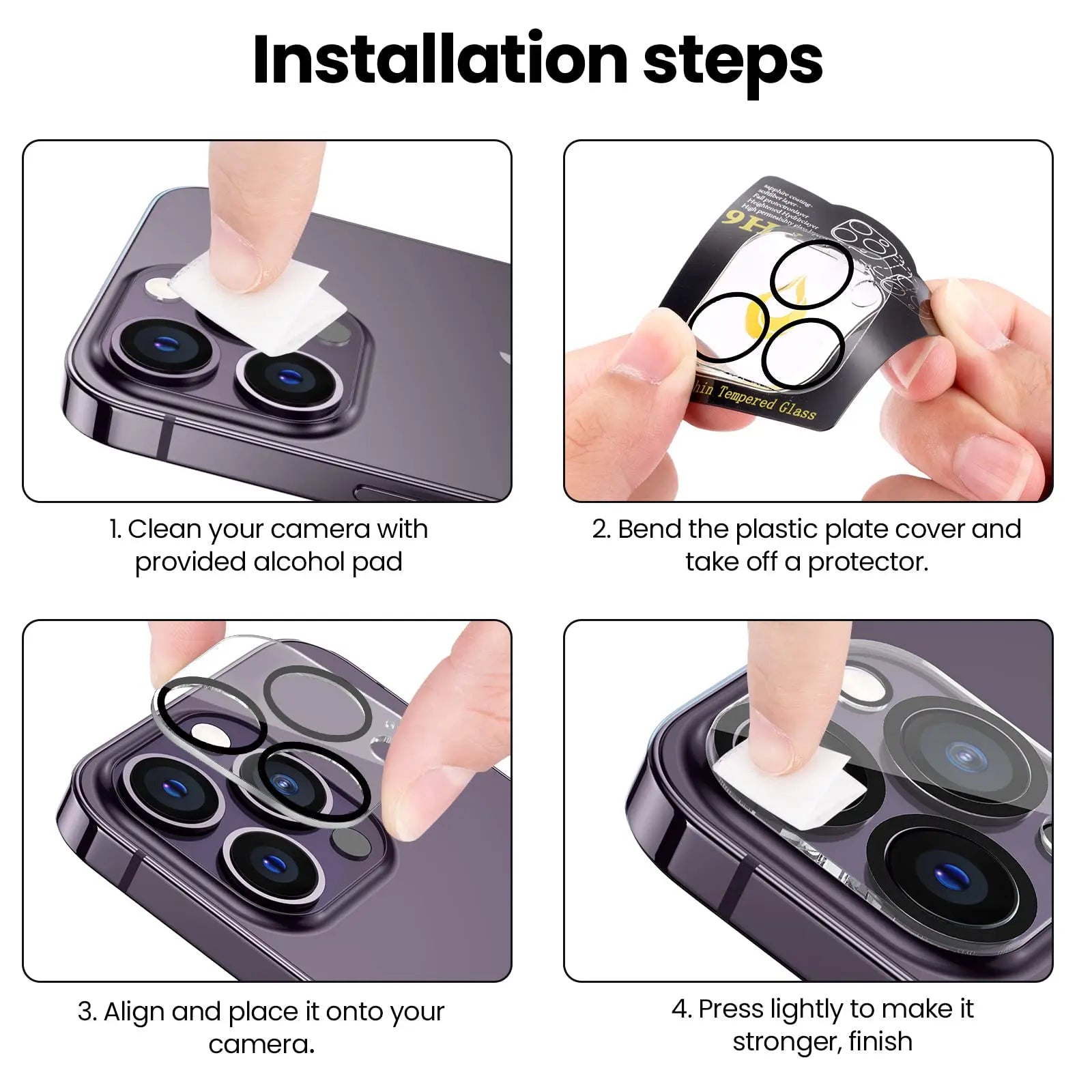 Film de protection d’objectif caméra HD KENNAGE pour iPhone – couverture complète