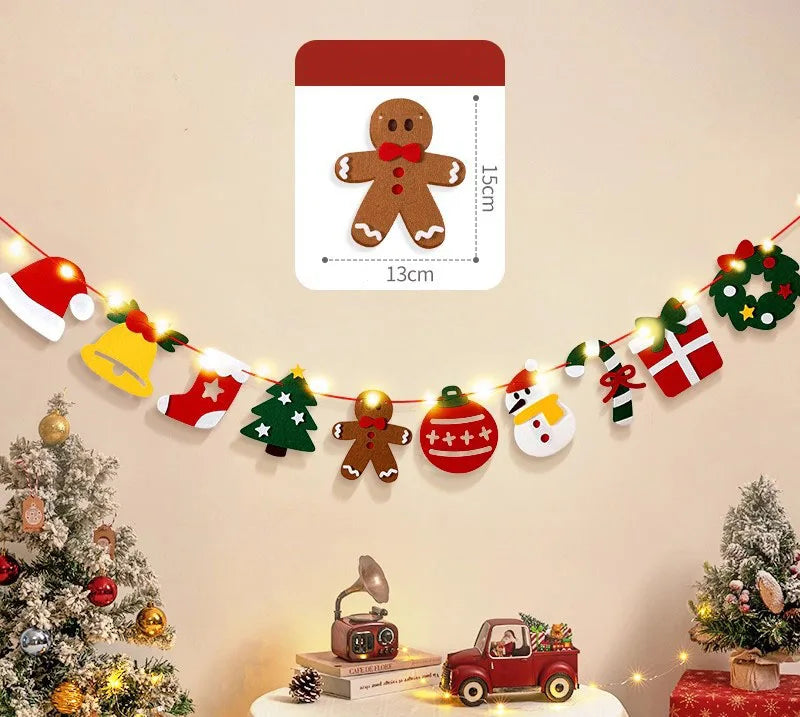 Bannière de Noël et Guirlande LED DIY, Décoration Fête et Maison, Ornements Joyeux Noël