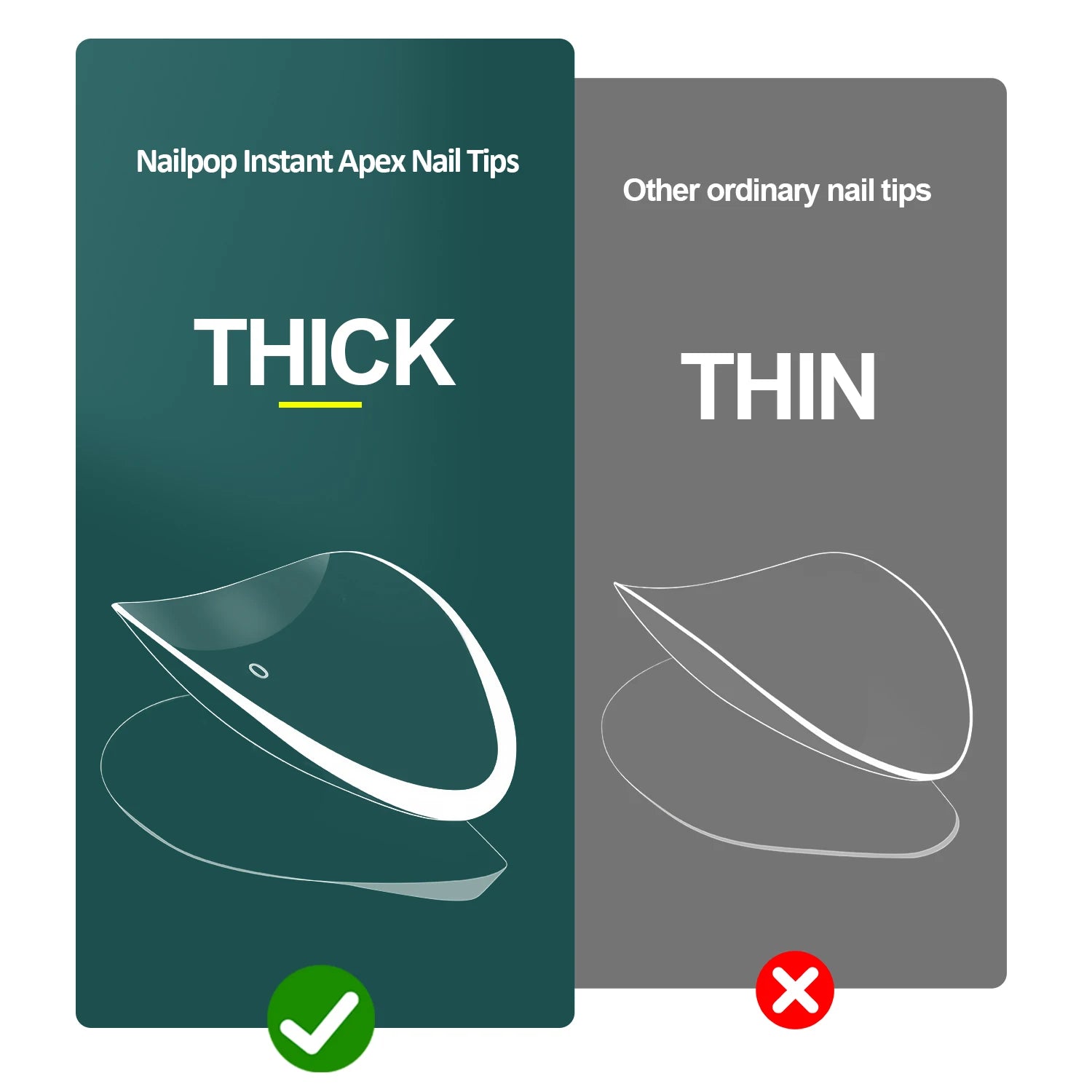 Faux Ongles Acryliques 140/150 pcs - Instant Apex Nailpop