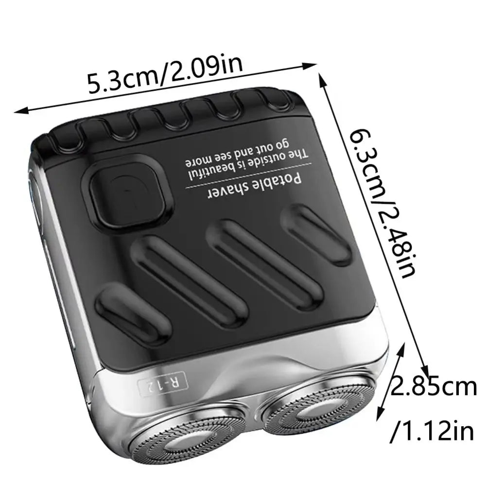 Mini rasoir électrique compact pour hommes – double tête rotative magnétique, portable, étanche, 9000 tr/min