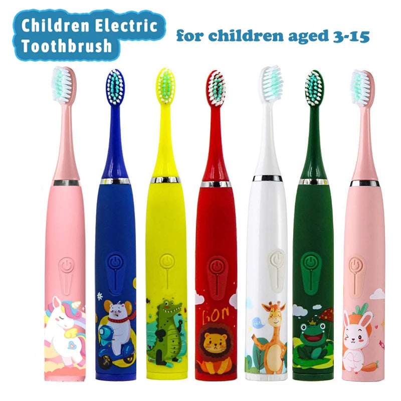 Brosse à dents électrique à ultrasons pour enfants, tête de brosse à dents sonique pour enfants, remplacement de la tête de brosse à dents, dessin animé