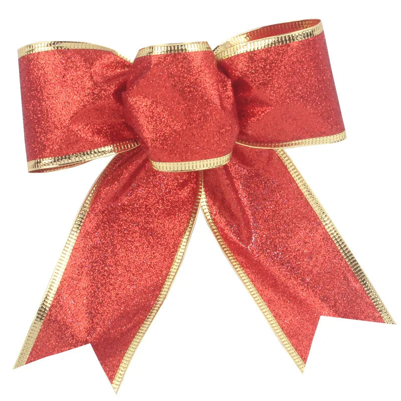 Décoration de Noël, petit nœud à 3 oreilles de 15 cm, décoration d'arbre de Noël