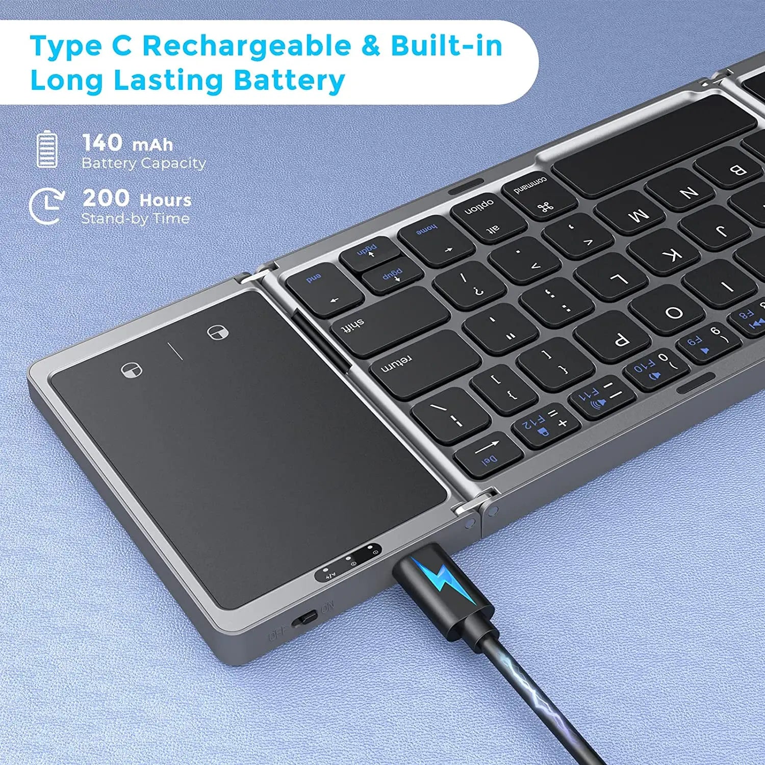 Clavier Bluetooth pliable sans fil Seenda, portable, pour PC Mac Smartphone Windows iOS Android