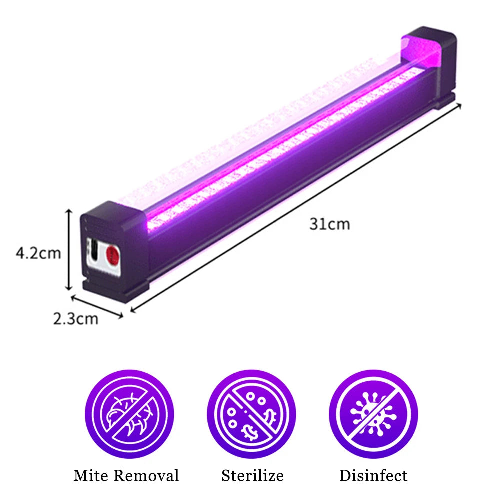 Wiederaufladbare UV-Lampe T5 395NM – 5W UV-LED-Röhre für Partys, Bühnen und Leuchtstoffbeleuchtung