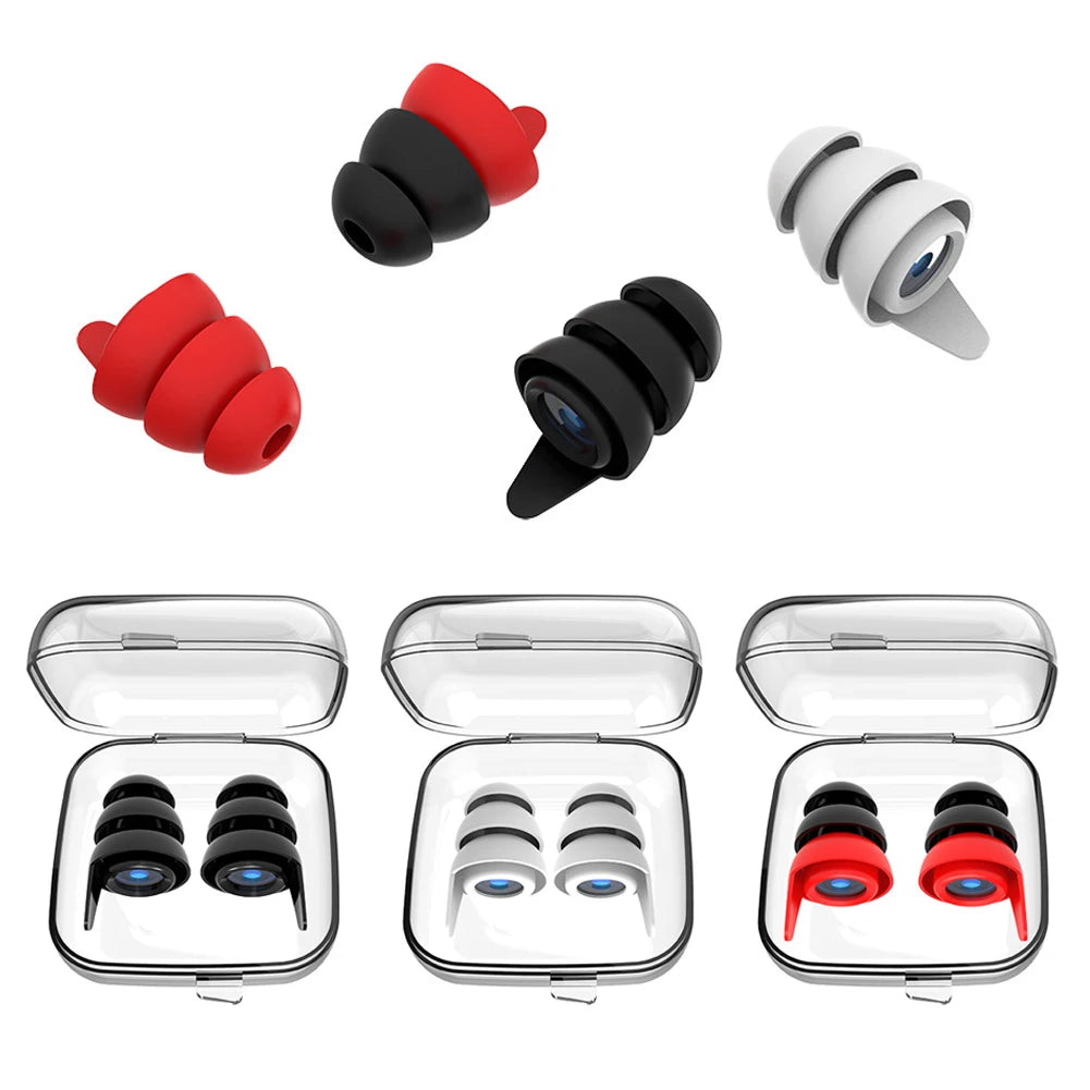 Bouchons d'oreille anti-bruit en silicone pour le sommeil, réduction du bruit, protection auditive, voyage