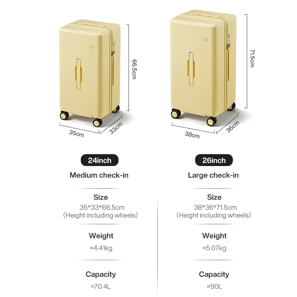 Valise Mixi M9301 – Grande capacité, 24 et 26 pouces, PC, roulettes pivotantes, serrure TSA, unisexe