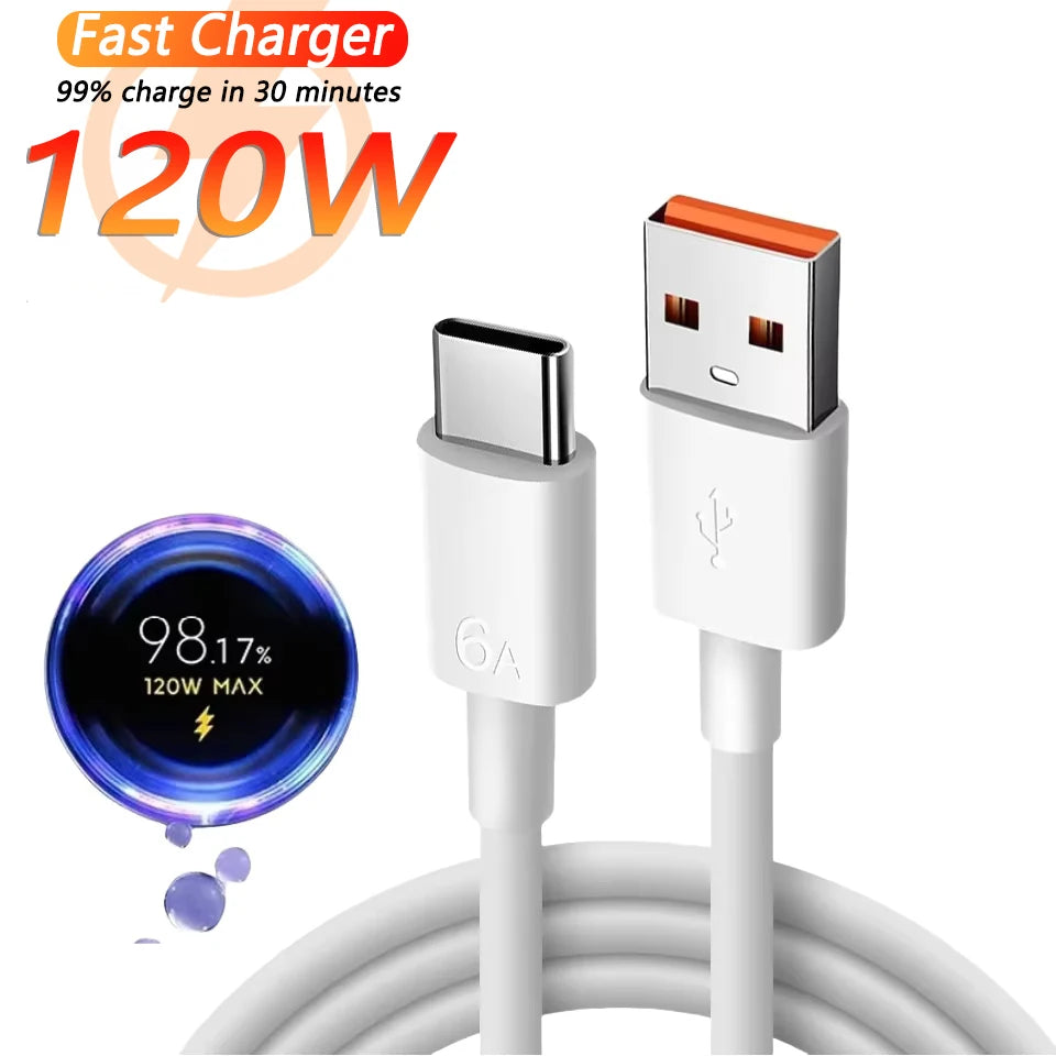Chargeur USB Super Rapide 120W pour Xiaomi, Adaptateur Secteur Mi 12 11, Câble Type C 6A, POCO X5 X4 Pro Note 9 10 11