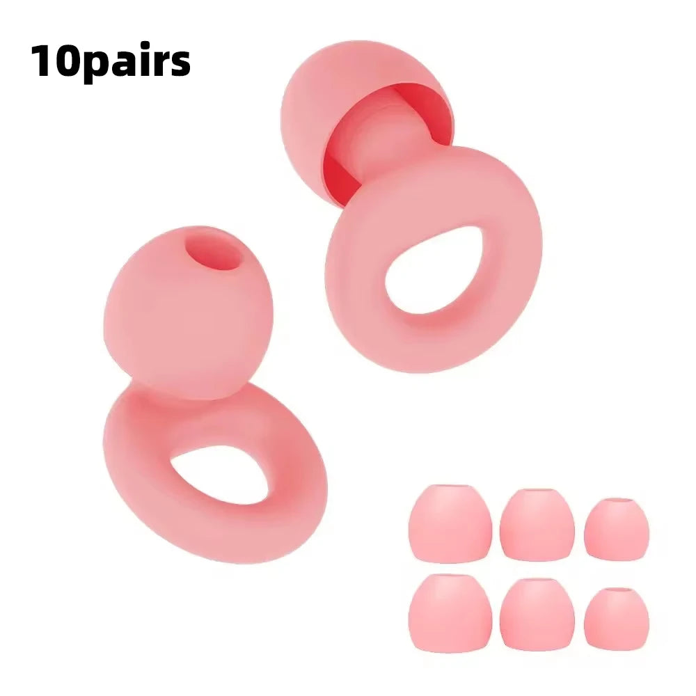 Bouchons d'oreille silencieux pour la réduction du bruit HUAK, 8 embouts en XS, S, M, L, super doux, protection auditive réutilisable pour le sommeil, la natation, le travail