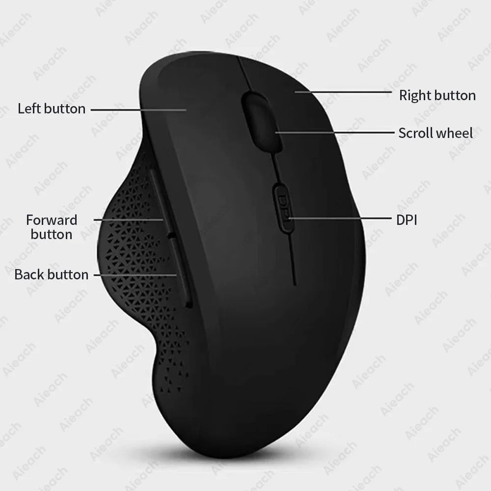 Wireless Ergonomic Bluetooth Mouse Tourist Mode Laptop Notebook iPad Tablet Mac