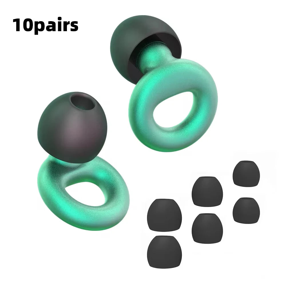 Bouchons d'oreille silencieux pour la réduction du bruit HUAK, 8 embouts en XS, S, M, L, super doux, protection auditive réutilisable pour le sommeil, la natation, le travail