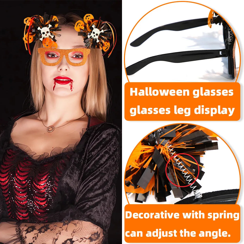 Bobo Ball Striped Colorful Glasses – Fluffy Frames – Halloween & Party Accessory