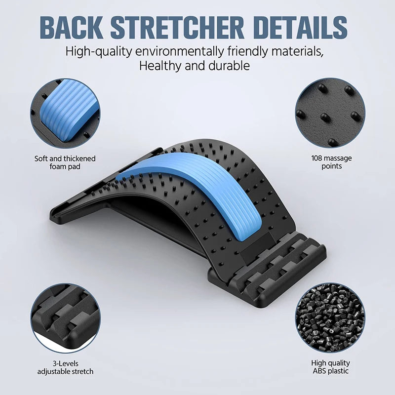 Multi-level Adjustable Stretching Back Stretcher Magnetotherapy Massager Waist Neck Fitness Lumbar Cervical Spine Support Otolaryngology Institutes 